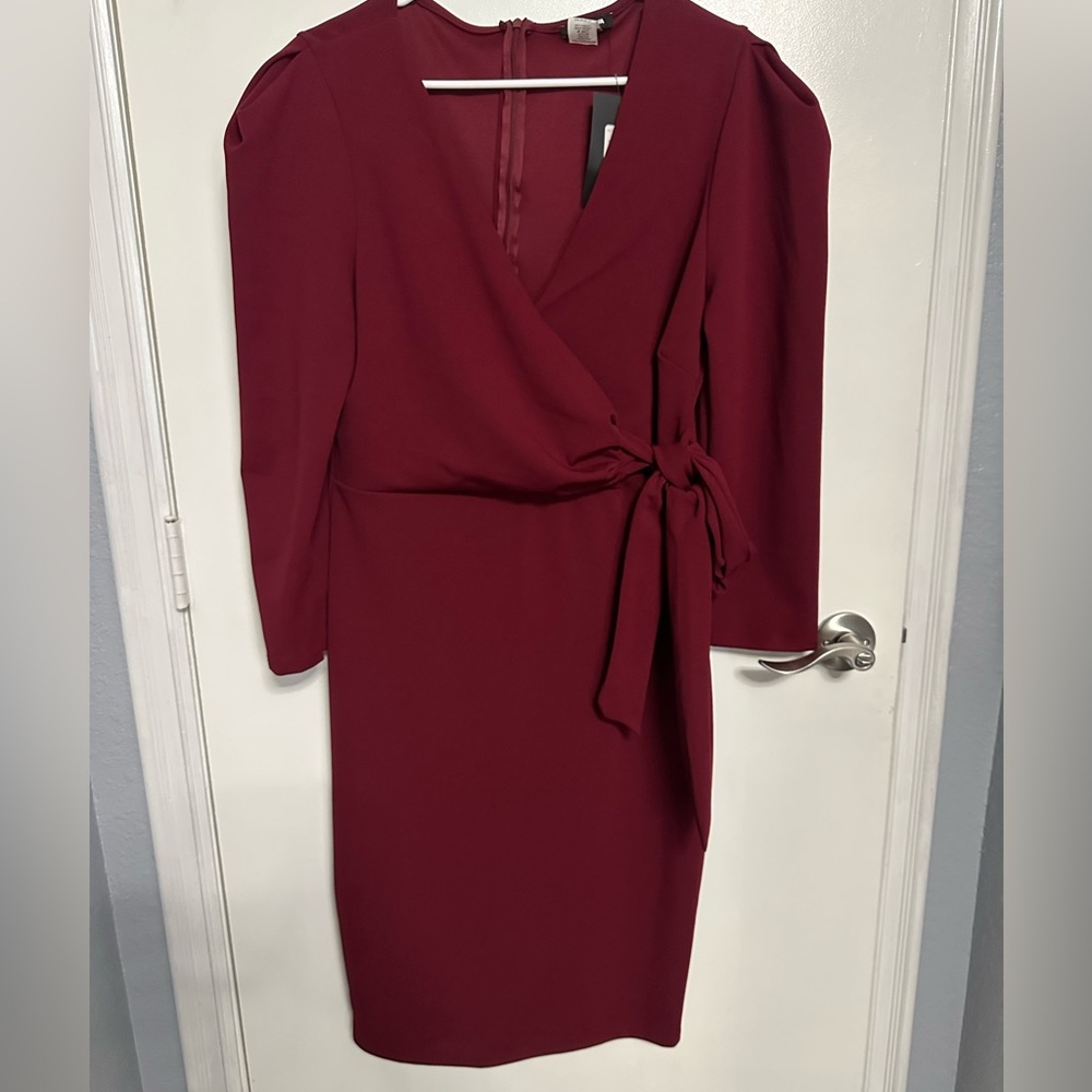 Fashion Nova Deep Red Long Sleeve Dress